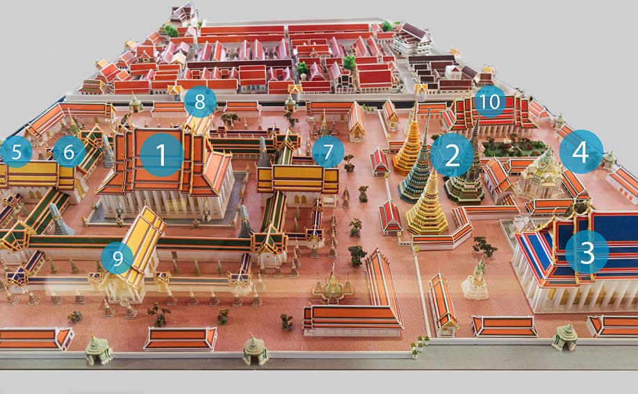 Plan vom Wat Pho in Bangkok.