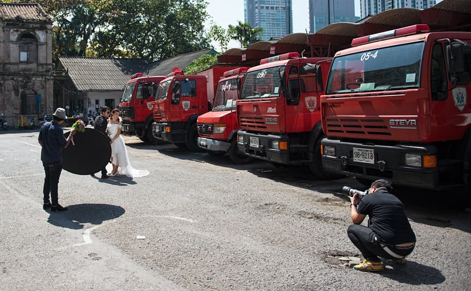 Fotoshooting am alten Zollhaus in Bangkok.