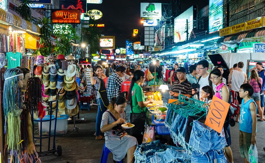 Khao San Road in Bangkok.