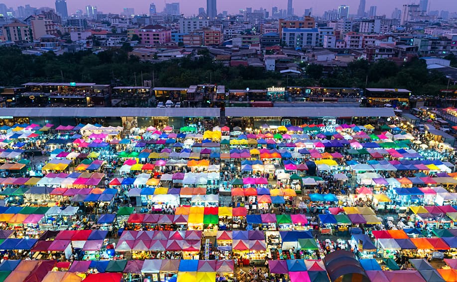 Ratchada Train Night Market Bangkok.