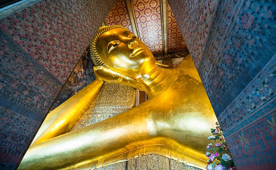 Liegender Buddha im Tempel Wat Pho Bangkok.