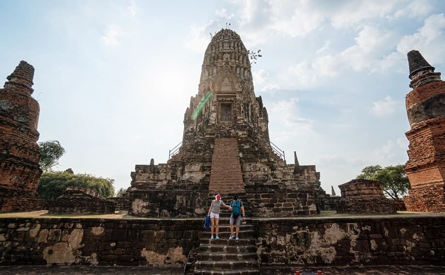 Tempel in Ayutthaya - Der Wat Ratchaburana.