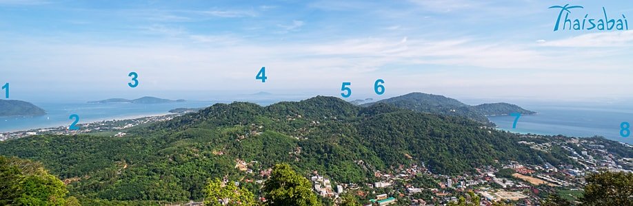 Aussicht von dem Big Buddha Viewpoint auf Phuket.