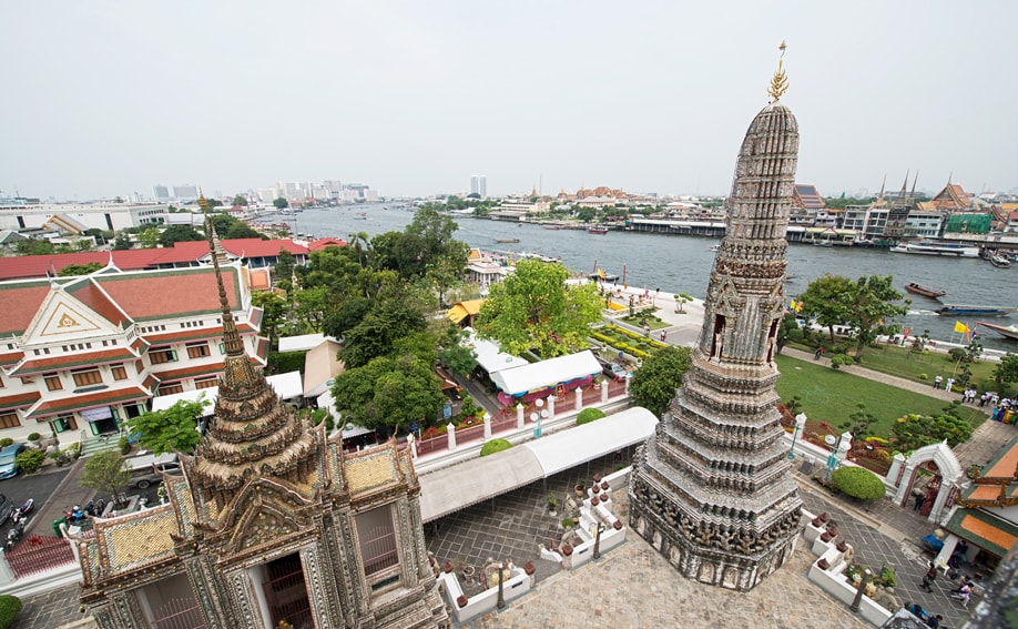 Blick auf den Chao Phraya vom Wat Arun