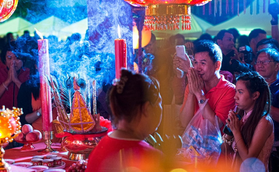 Chinesischstämmige Thailänder beim Neujahrsfest