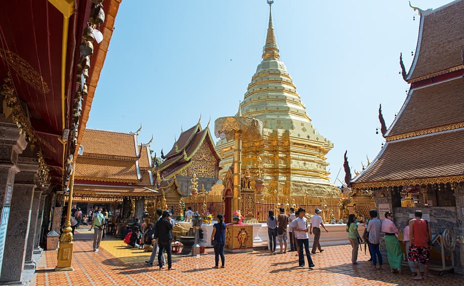 Der sehenswerte Wat Phra That Doi Suthep in Chinag Mai.