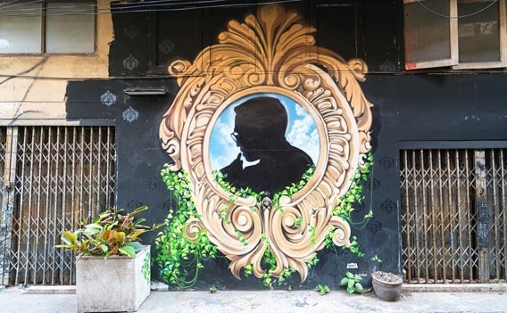 Graffiti zu ehren König Bhumibol.