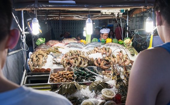 Seafood auf dem Nachtmarkt von Hua Hin