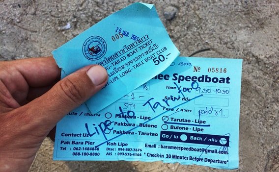 Tickets für das Speedboot.