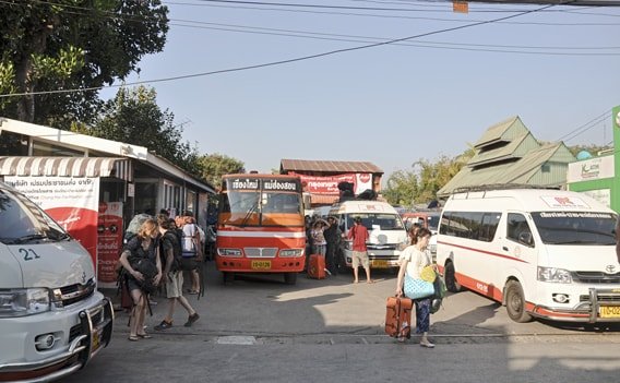 Der kleine Busbahnhof von Pai